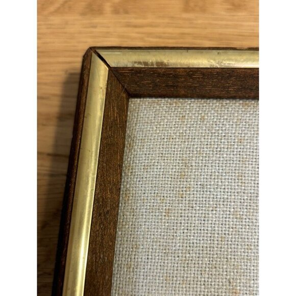 1950s Vintage Framed Garden Gazebo Picture Yarn Art Needle Point 19x15" - Picture 16 of 16